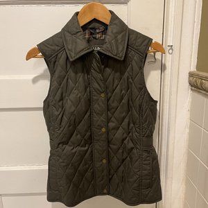 L.L. Bean Womens Quilted Olive Green Vest